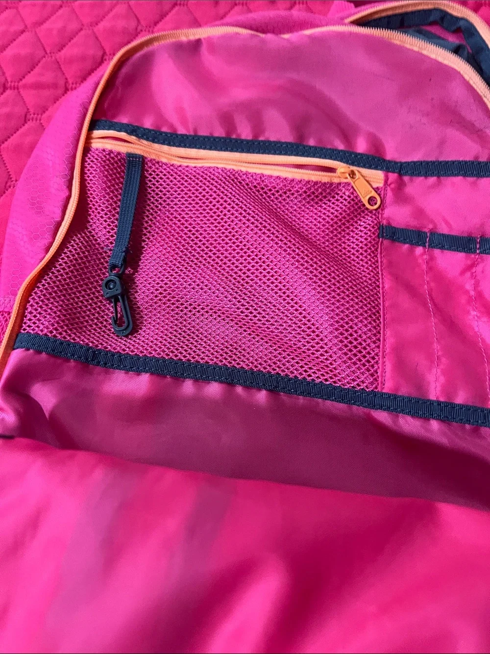 adidas Hot Pink Backpack with Orange Trim